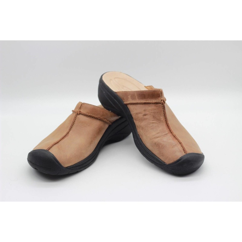 Keen Winslow Brown Leather Slip On Mule Slide Clog Womans Size 10.5